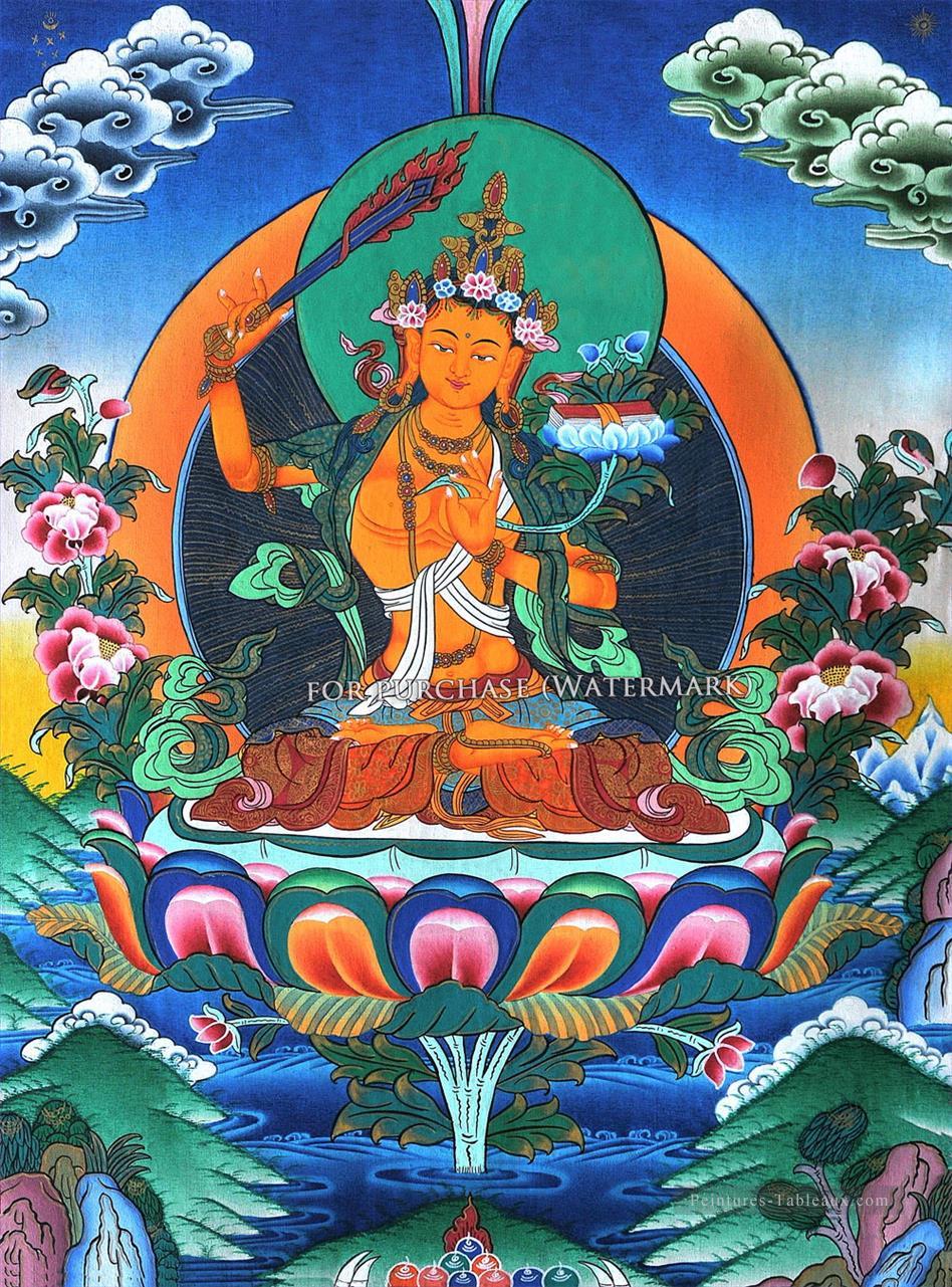 Bouddhisme de Manjushree thangka Peintures à l'huile